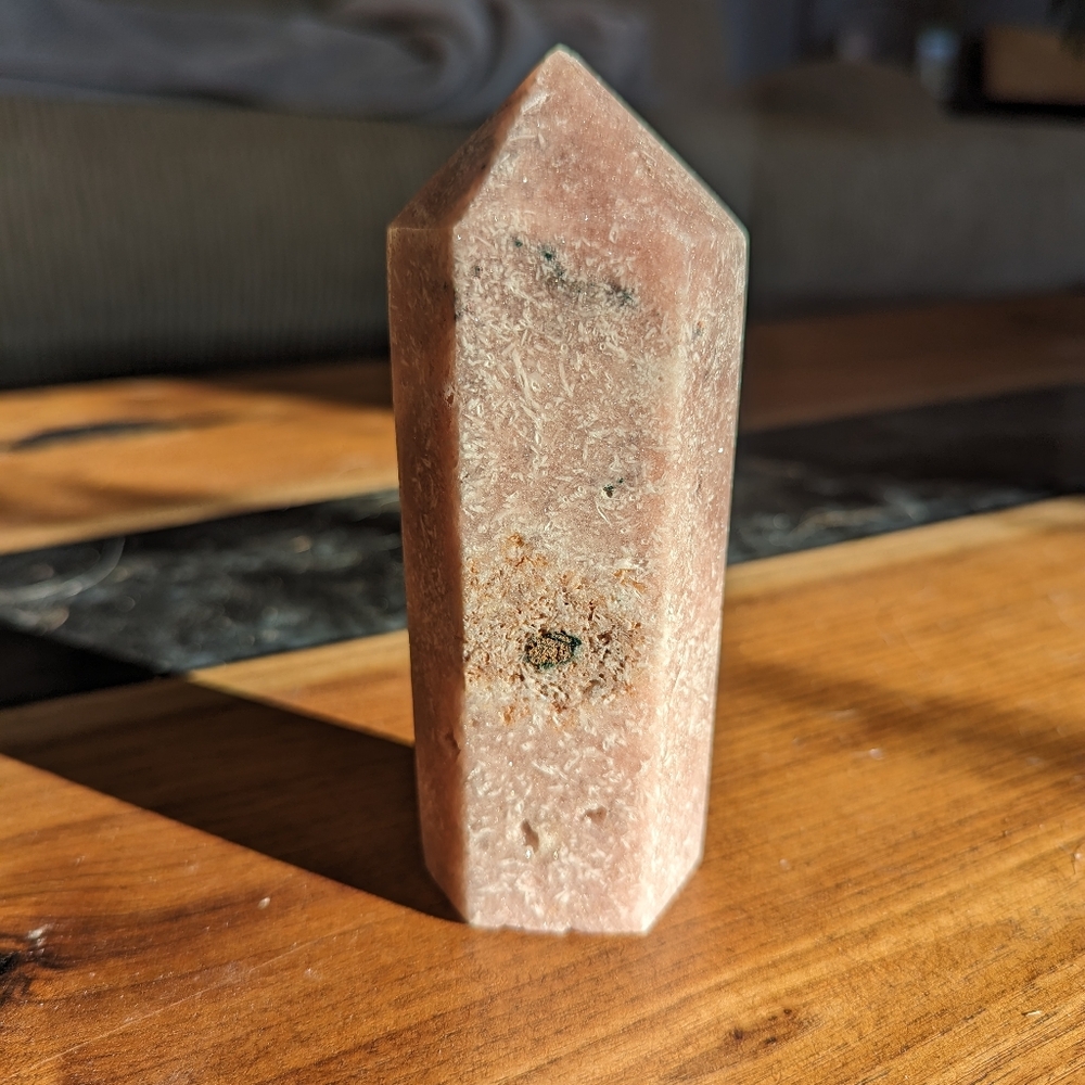 Beautiful Pink Aventurine Crystal Tower with Natural Inclusions